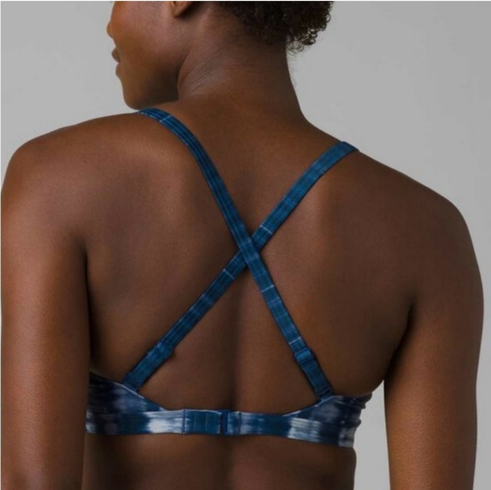 NWT SET PRANA PRESOLANA BIKINI & MARINA TOP 38D CUP BELIZE HAZY DAYS BLUE LARGE - Picture 4 of 13